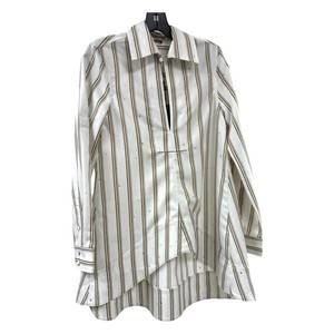 NEW DIOMI women's tunic long sleeve blouse in rigato stone